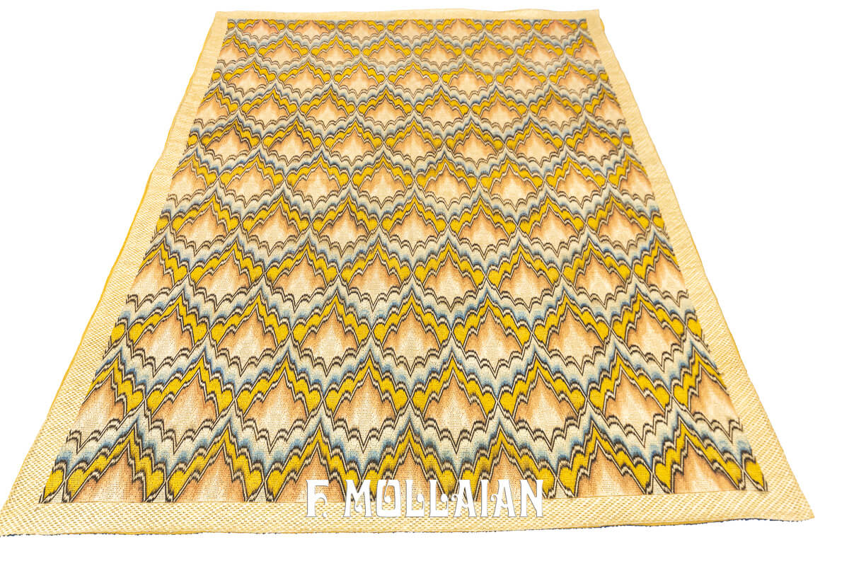 Italian Bargello Textile Beige/Gold n°:478720